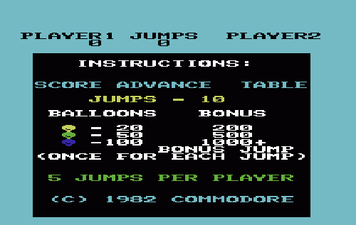 Clowns title screen for Vic-20